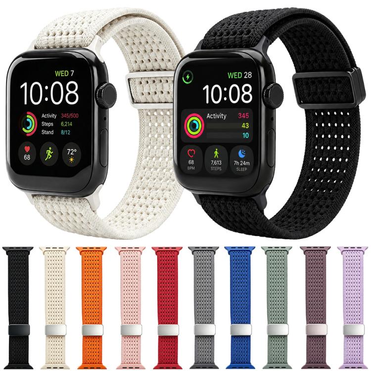 xDfind Magnetic Buckle Hollow-Out Nylon Woven Watch Band, For Apple Watch 38 / 40 / 41 / S11 42mm