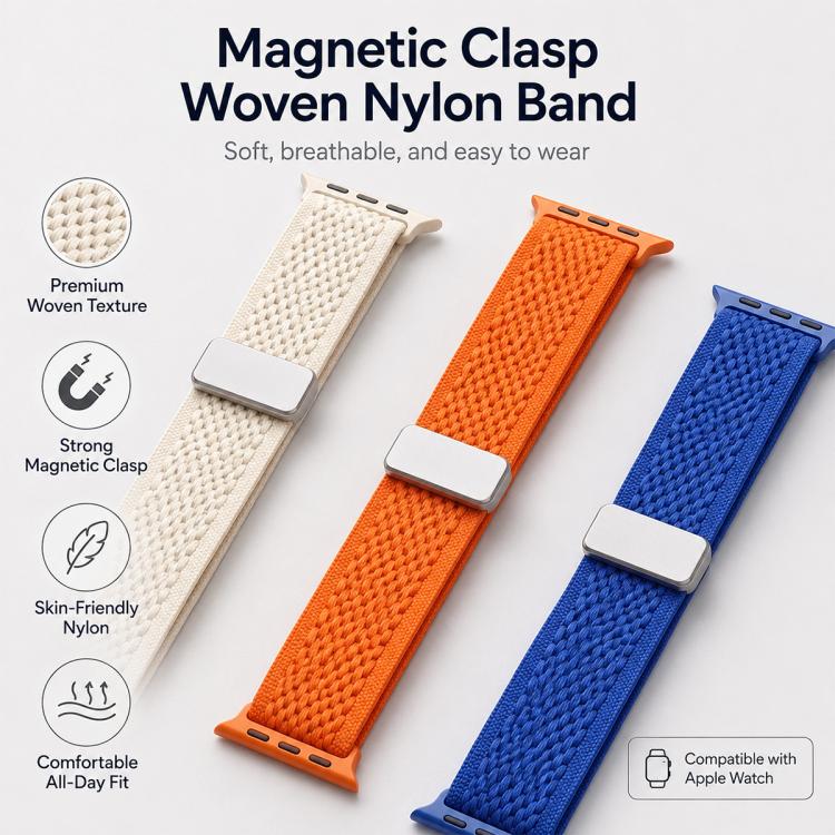 xDfind Magnetic Buckle Hollow-Out Nylon Woven Watch Band, For Apple Watch 38 / 40 / 41 / S11 42mm