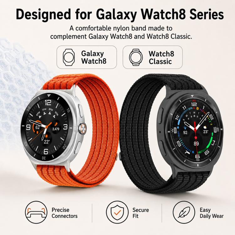 xDfind Nylon Breathable Hook And Loop Fastener Watch Band, For Galaxy Watch8 / Watch8 Classic