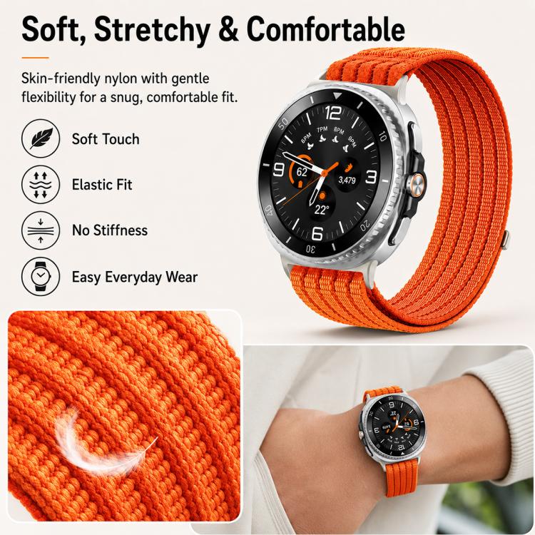xDfind Nylon Breathable Hook And Loop Fastener Watch Band, For Galaxy Watch8 / Watch8 Classic