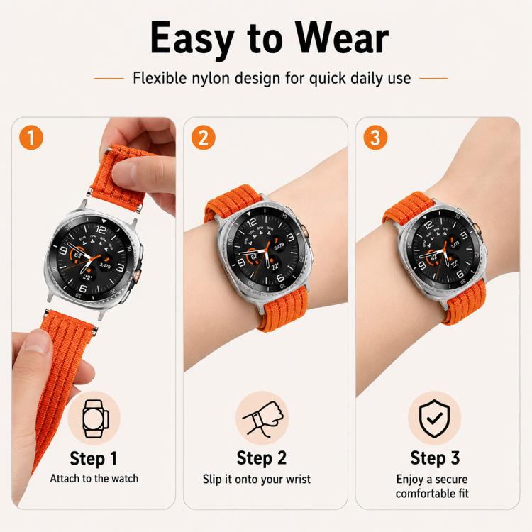 xDfind Nylon Breathable Hook And Loop Fastener Watch Band, For Galaxy Watch8 / Watch8 Classic