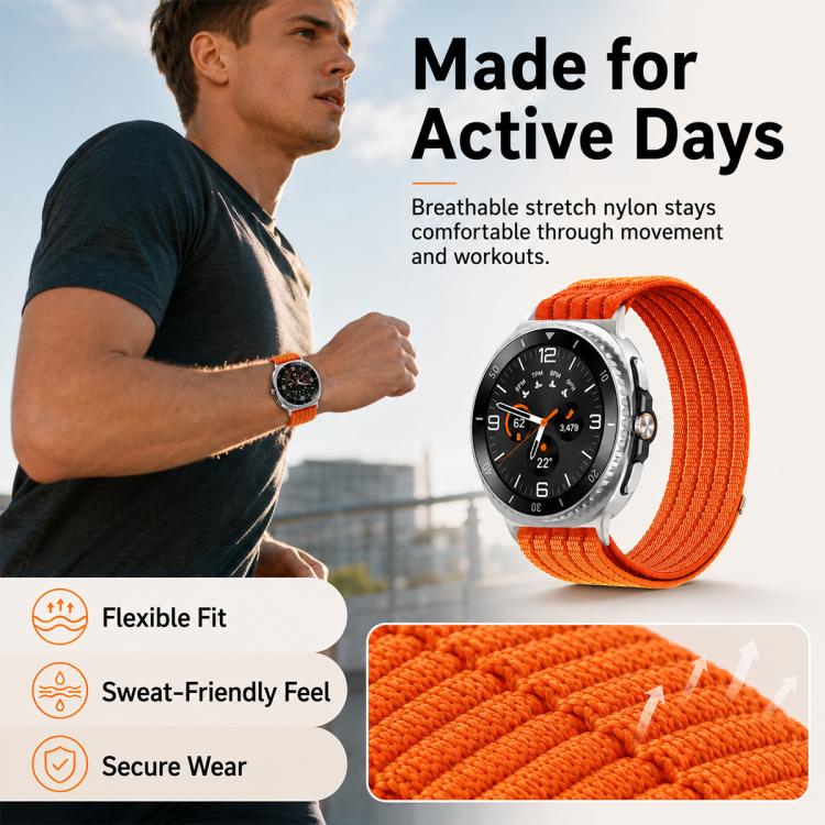 xDfind Nylon Breathable Hook And Loop Fastener Watch Band, For Galaxy Watch8 / Watch8 Classic