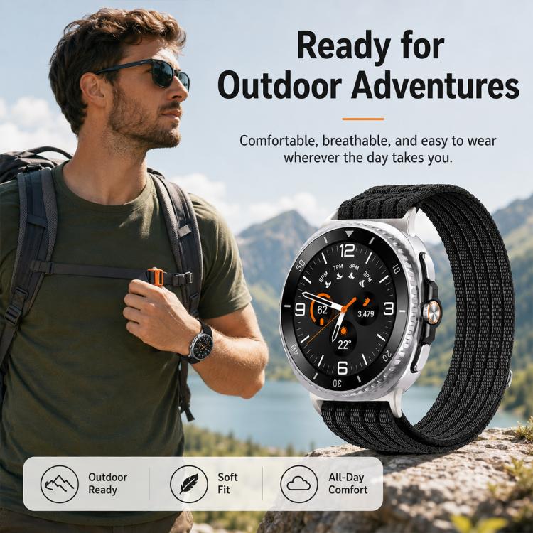 xDfind Nylon Breathable Hook And Loop Fastener Watch Band, For Galaxy Watch8 / Watch8 Classic