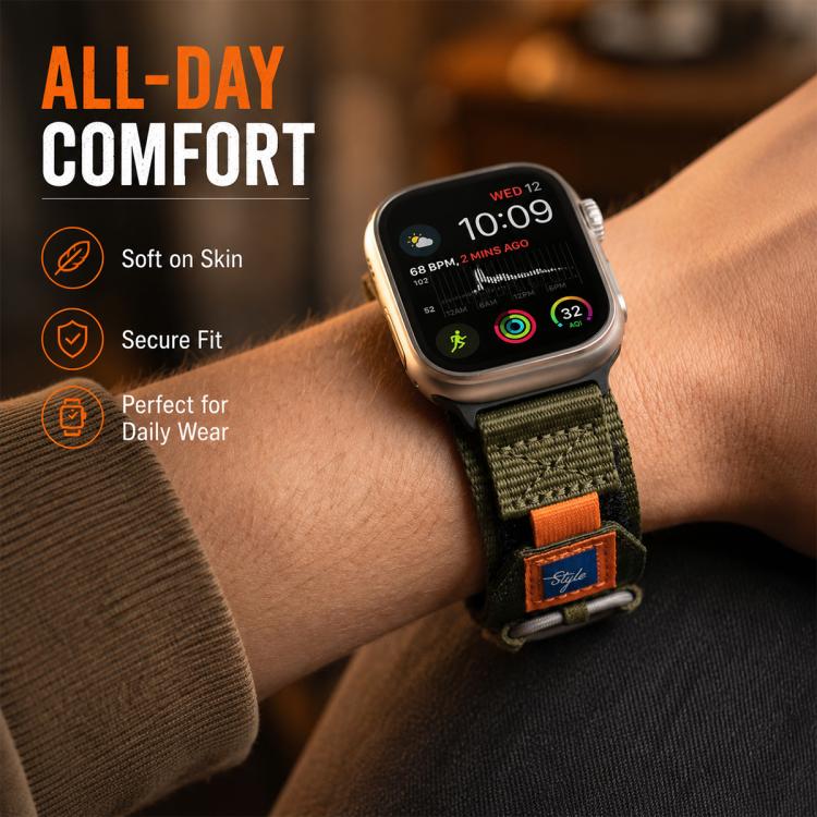 xDfind Sport Nylon Hook And Loop Fastener Watch Band, For Apple Watch 42 / 44 / 45 / 46 / 49mm