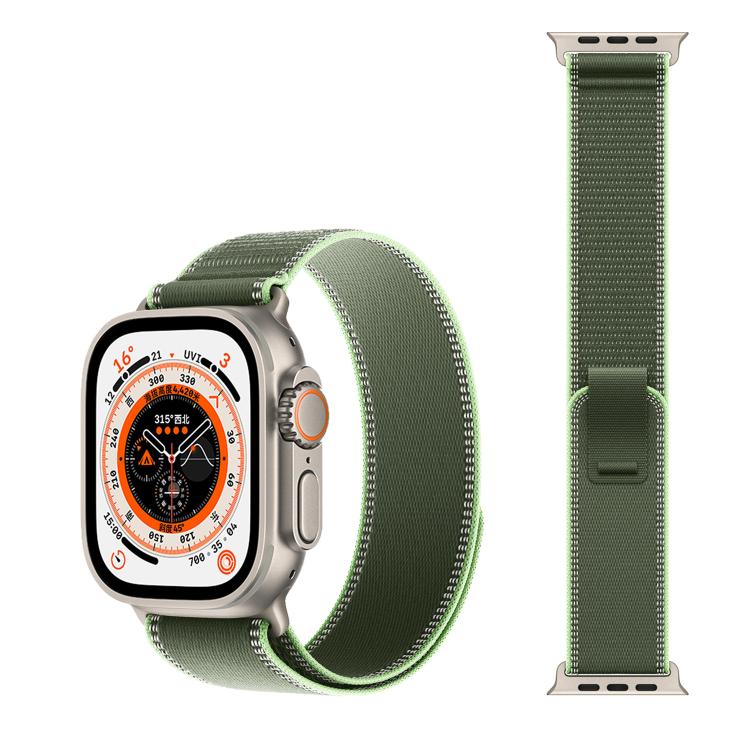 xDfind Adjustable Hook And Loop Fastener Reflective Nylon Loop Watch Band, For Apple Watch 42 / 44 / 45 / 46 / 49mm