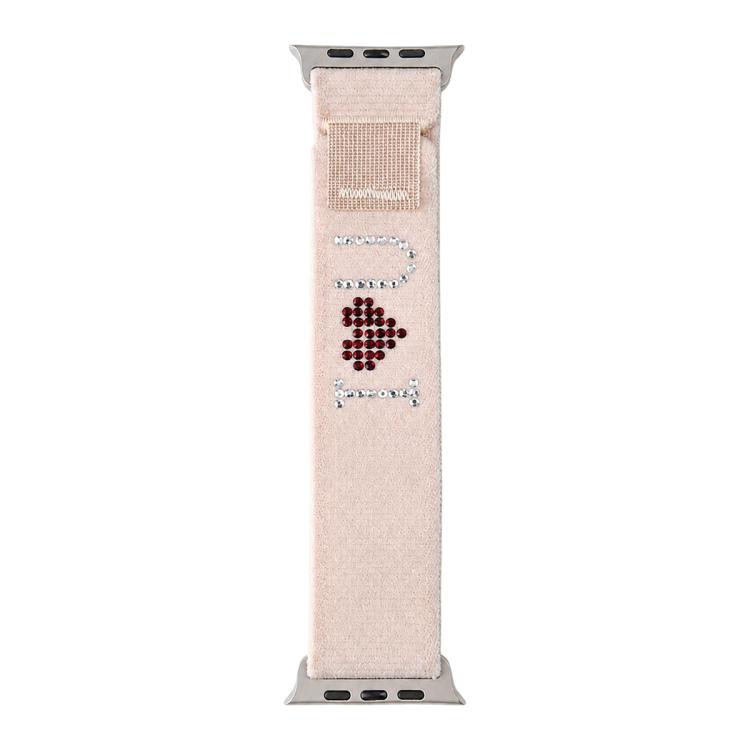 xDfind Rhinestone Hook And Loop Fastener Nylon Loop Watch Band, For Apple Watch 42 / 44 / 45 / 46 / 49mm