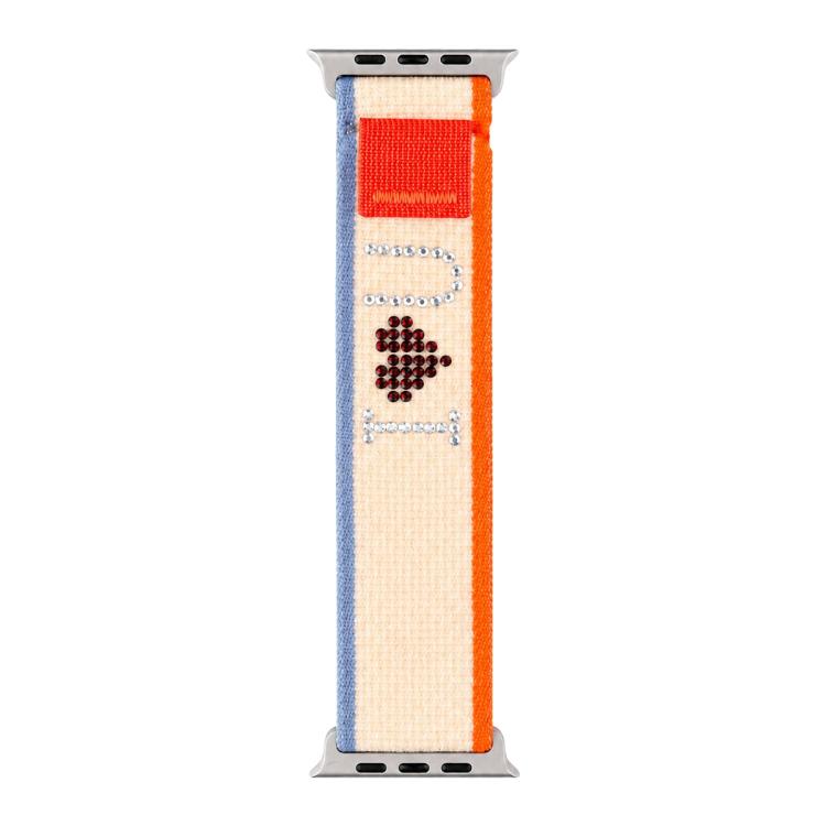 xDfind Rhinestone Hook And Loop Fastener Nylon Loop Watch Band, For Apple Watch 38 / 40 / 41 / S11 42mm