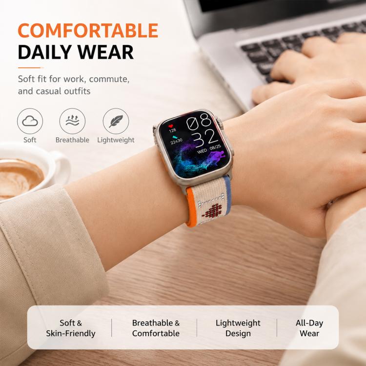 xDfind Rhinestone Hook And Loop Fastener Nylon Loop Watch Band, For Apple Watch 38 / 40 / 41 / S11 42mm