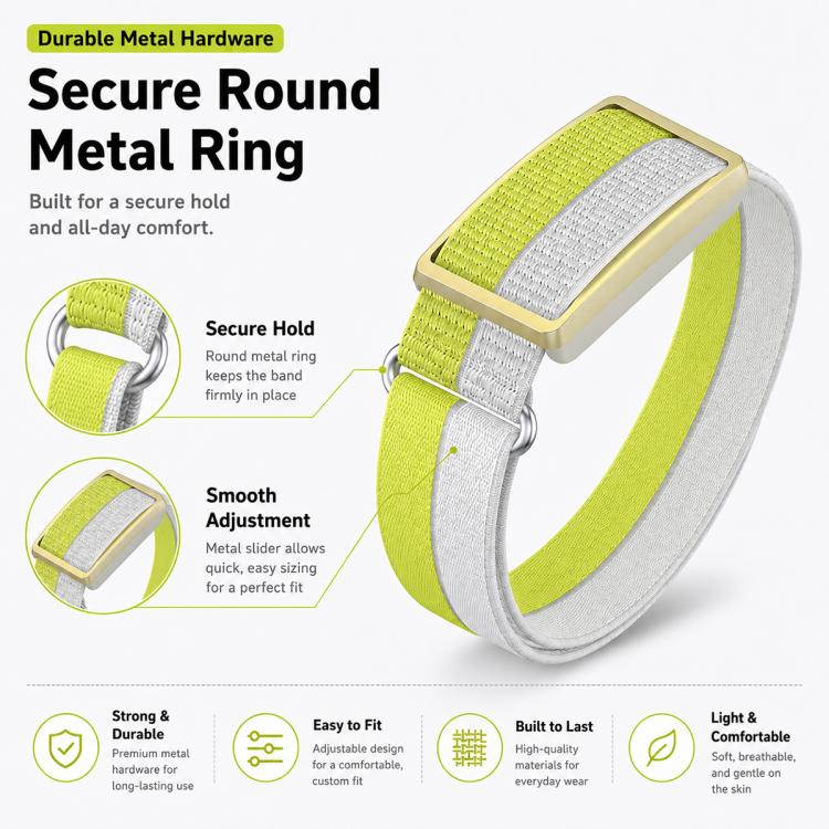 For Polar Loop xDfind Metal Round Buckle Feather Yarn Breathable Nylon Loop Watch Band, S Wrist Circumference 135–170 mm