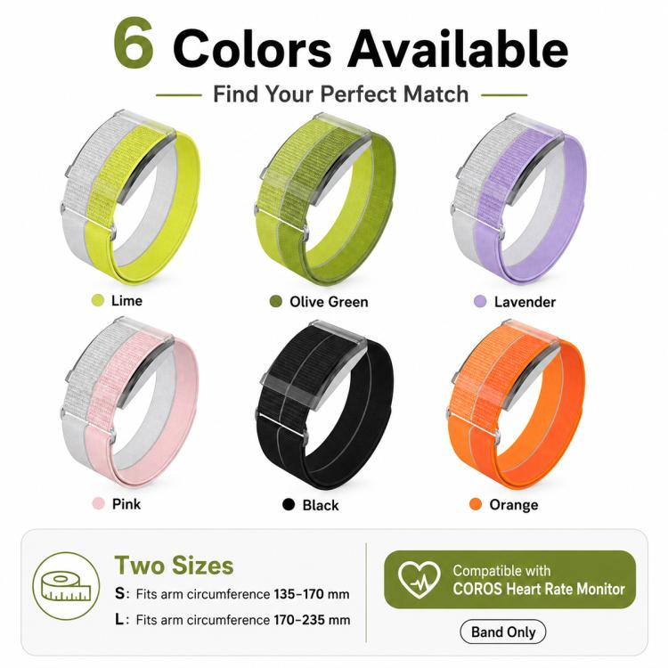 For COROS Heart Rate Monitor xDfind Metal Buckle Feather Yarn Breathable Nylon Quick-release Watch Band, S Wrist Circumference 135-170mm