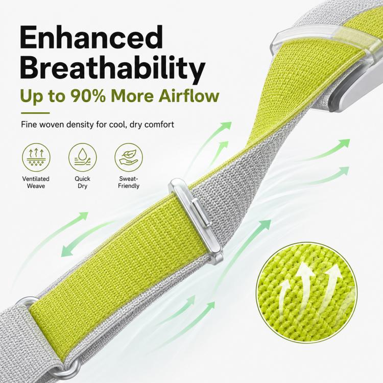 For COROS Heart Rate Monitor xDfind Metal Buckle Feather Yarn Breathable Nylon Quick-release Watch Band, S Wrist Circumference 135-170mm