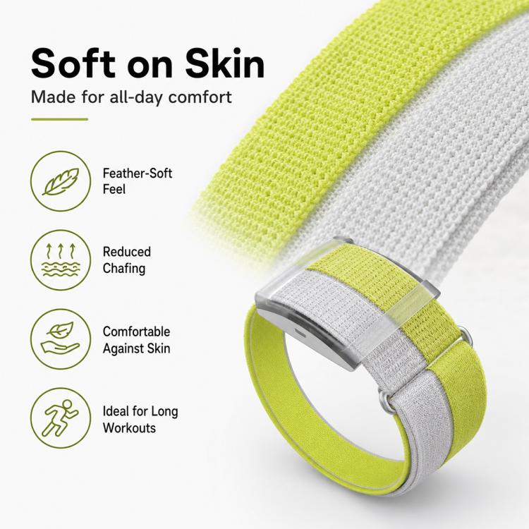 For COROS Heart Rate Monitor xDfind Metal Buckle Feather Yarn Breathable Nylon Quick-release Watch Band, S Wrist Circumference 135-170mm