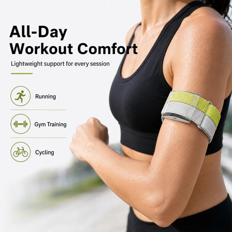 For COROS Heart Rate Monitor xDfind Metal Buckle Feather Yarn Breathable Nylon Quick-release Watch Band, L Wrist Circumference 170-235mm