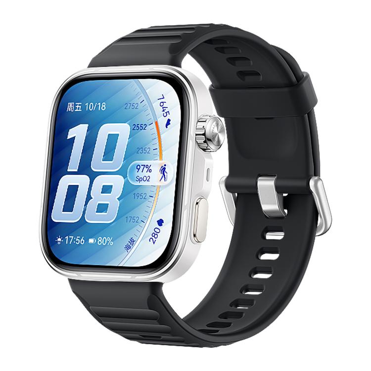 For Huawei Watch Fit 5 / Fit 5 Pro xDfind Sport Silicone Watch Band, Silver Buckle