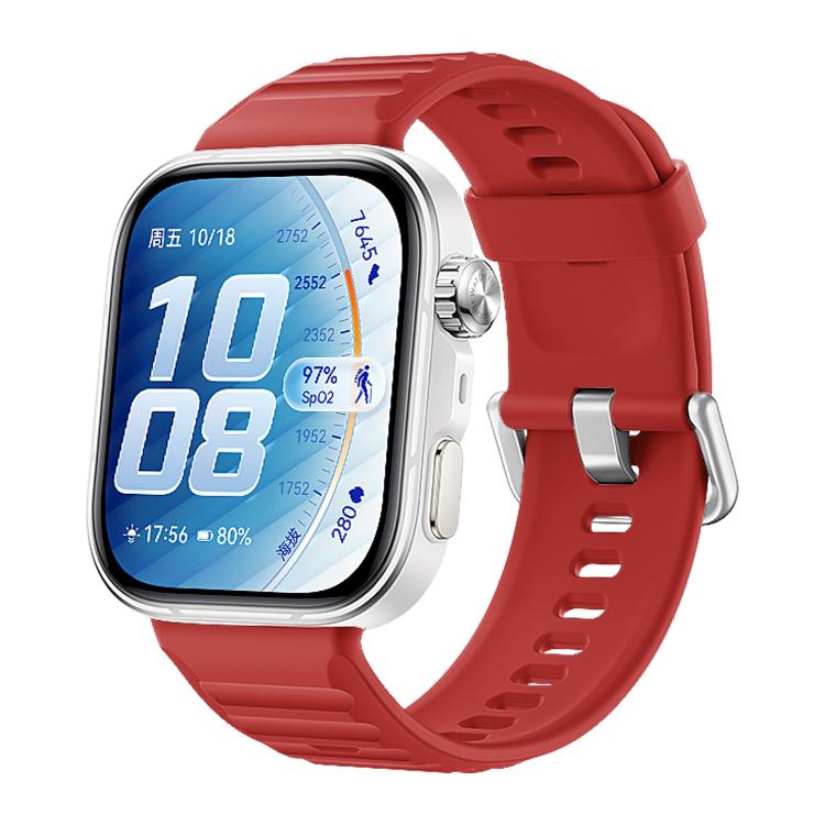 For Huawei Watch Fit 5 / Fit 5 Pro xDfind Sport Silicone Watch Band, Silver Buckle
