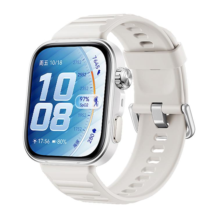 For Huawei Watch Fit 5 / Fit 5 Pro xDfind Sport Silicone Watch Band, Silver Buckle