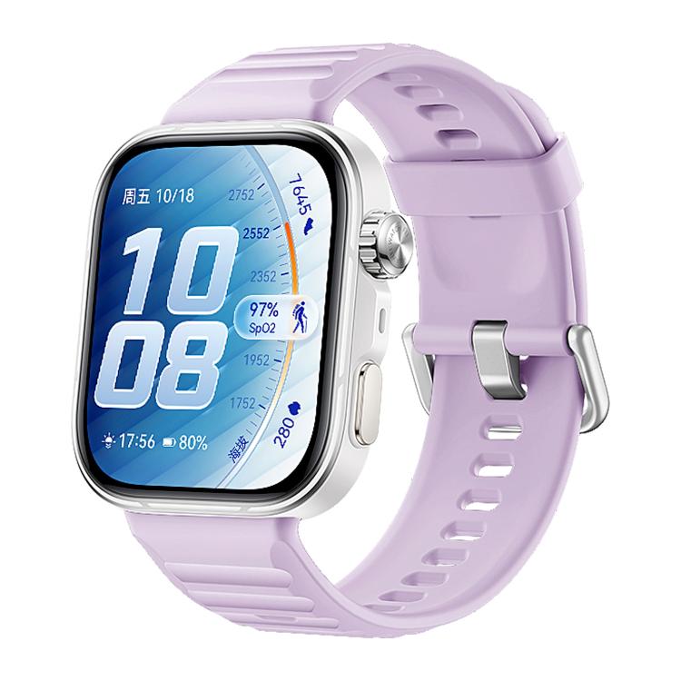 For Huawei Watch Fit 5 / Fit 5 Pro xDfind Sport Silicone Watch Band, Silver Buckle