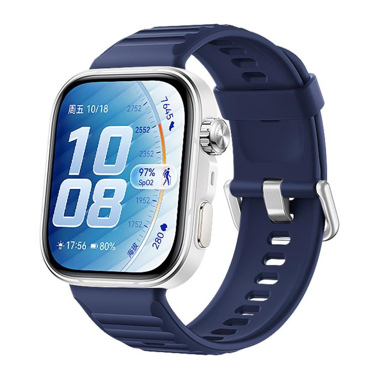 For Huawei Watch Fit 5 / Fit 5 Pro xDfind Sport Silicone Watch Band, Silver Buckle