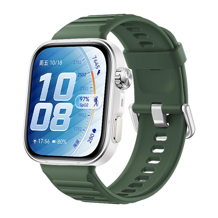For Huawei Watch Fit 5 / Fit 5 Pro xDfind Sport Silicone Watch Band, Silver Buckle