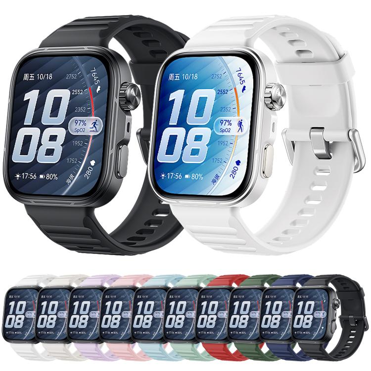 For Huawei Watch Fit 5 / Fit 5 Pro xDfind Sport Silicone Watch Band, Silver Buckle