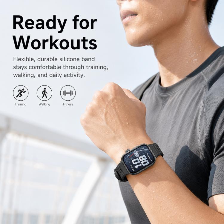 For Huawei Watch Fit 5 / Fit 5 Pro xDfind Sport Silicone Watch Band, Black Buckle