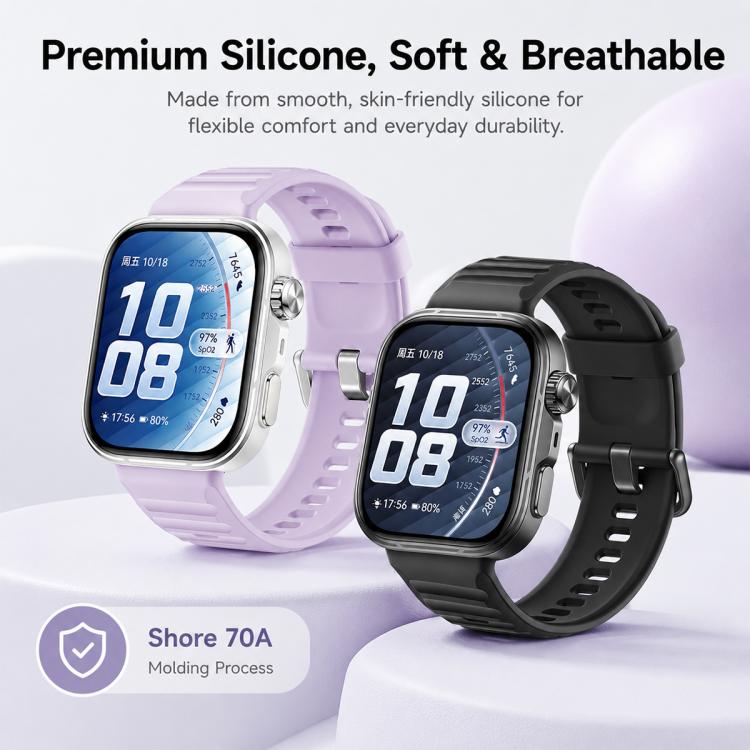 For Huawei Watch Fit 5 / Fit 5 Pro xDfind Sport Silicone Watch Band, Black Buckle