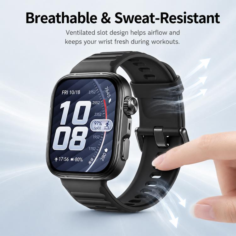For Huawei Watch Fit 5 / Fit 5 Pro xDfind Sport Silicone Watch Band, Silver Buckle
