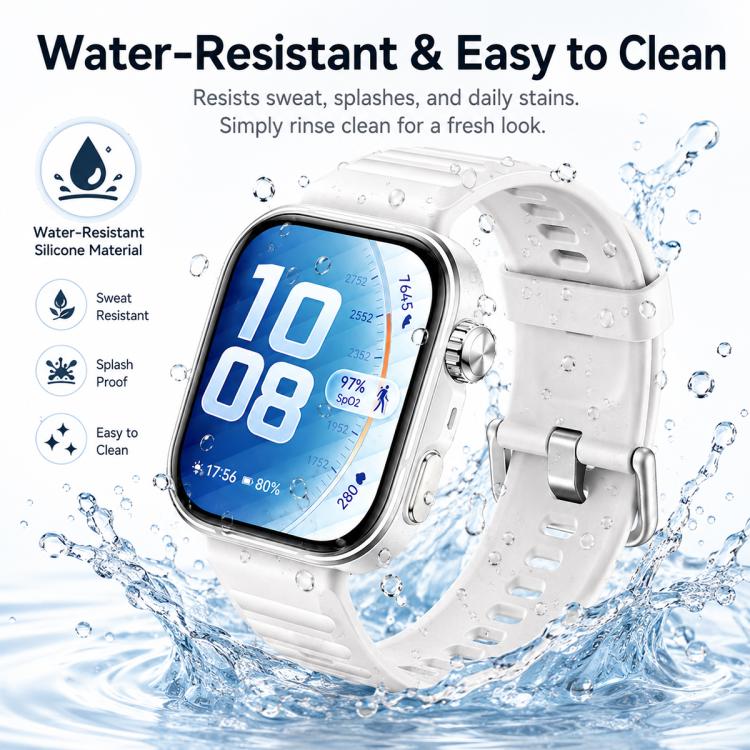 For Huawei Watch Fit 5 / Fit 5 Pro xDfind Sport Silicone Watch Band, Black Buckle