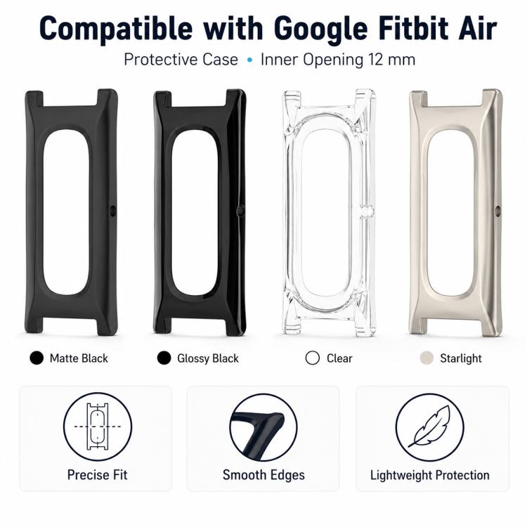 xDfind 12mm Hollow PC Half Coverage Watch Frame Protective Case, For Google Fitbit Air
