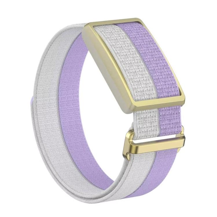 For Polar Loop xDfind Metal Square Buckle Feather Yarn Breathable Nylon Loop Watch Band, L Wrist Circumference 170-235mm