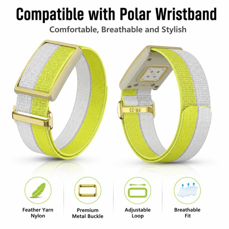 For Polar Loop xDfind Metal Square Buckle Feather Yarn Breathable Nylon Loop Watch Band, S Wrist Circumference 135–170 mm