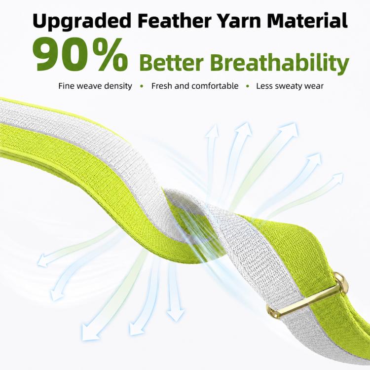 For Polar Loop xDfind Metal Square Buckle Feather Yarn Breathable Nylon Loop Watch Band, L Wrist Circumference 170-235mm