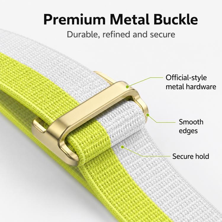 For Polar Loop xDfind Metal Square Buckle Feather Yarn Breathable Nylon Loop Watch Band, S Wrist Circumference 135–170 mm