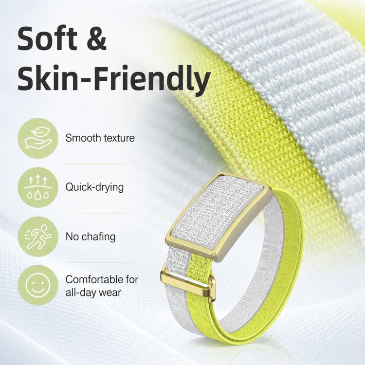 For Polar Loop xDfind Metal Square Buckle Feather Yarn Breathable Nylon Loop Watch Band, L Wrist Circumference 170-235mm