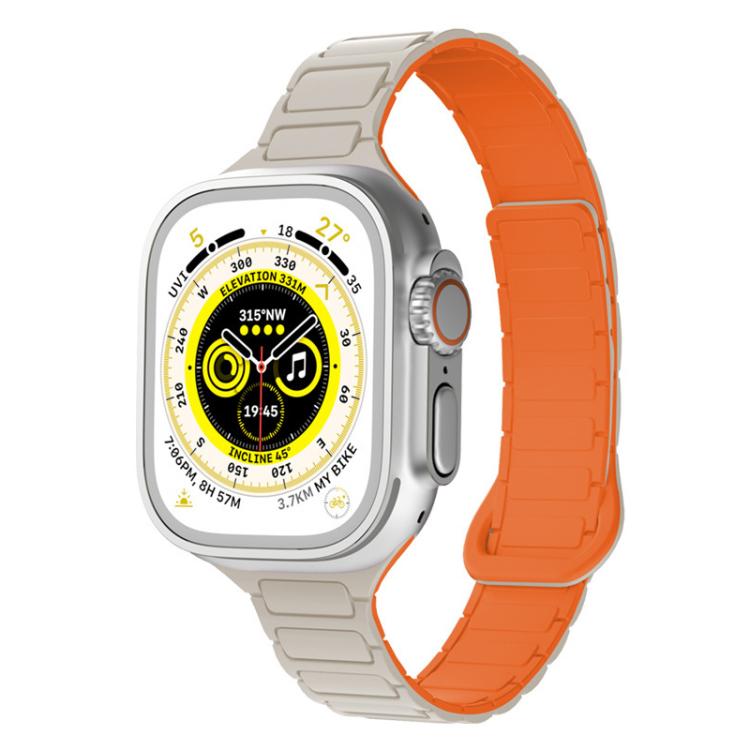 xDfind Three Beads Magnetic Silicone Watch Band, For Apple Watch 42 / 44 / 45 / 46 / 49mm