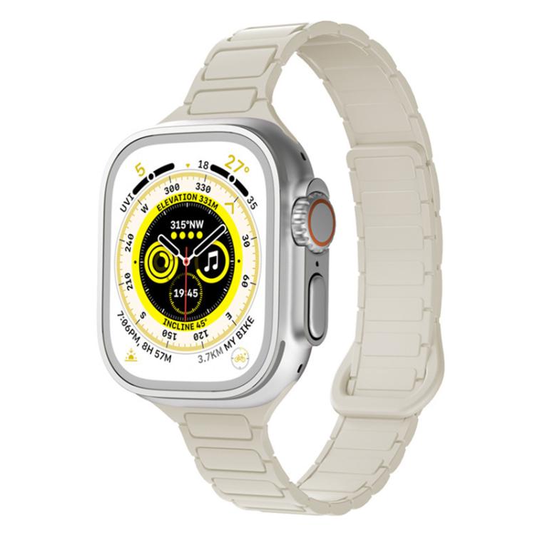 xDfind Three Beads Magnetic Silicone Watch Band, For Apple Watch 42 / 44 / 45 / 46 / 49mm