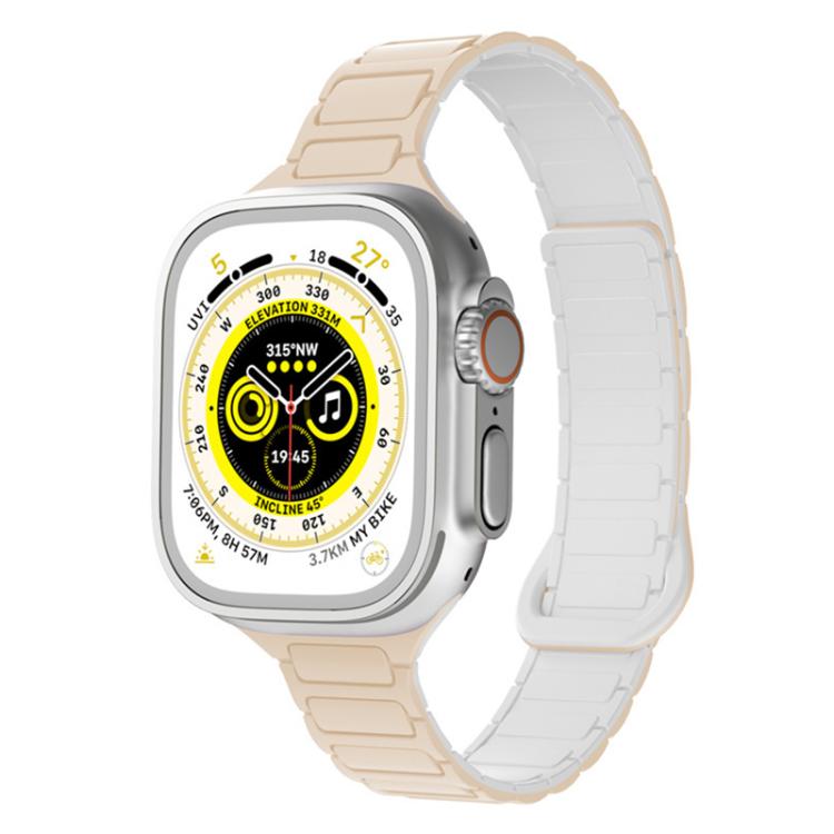 xDfind Three Beads Magnetic Silicone Watch Band, For Apple Watch 42 / 44 / 45 / 46 / 49mm