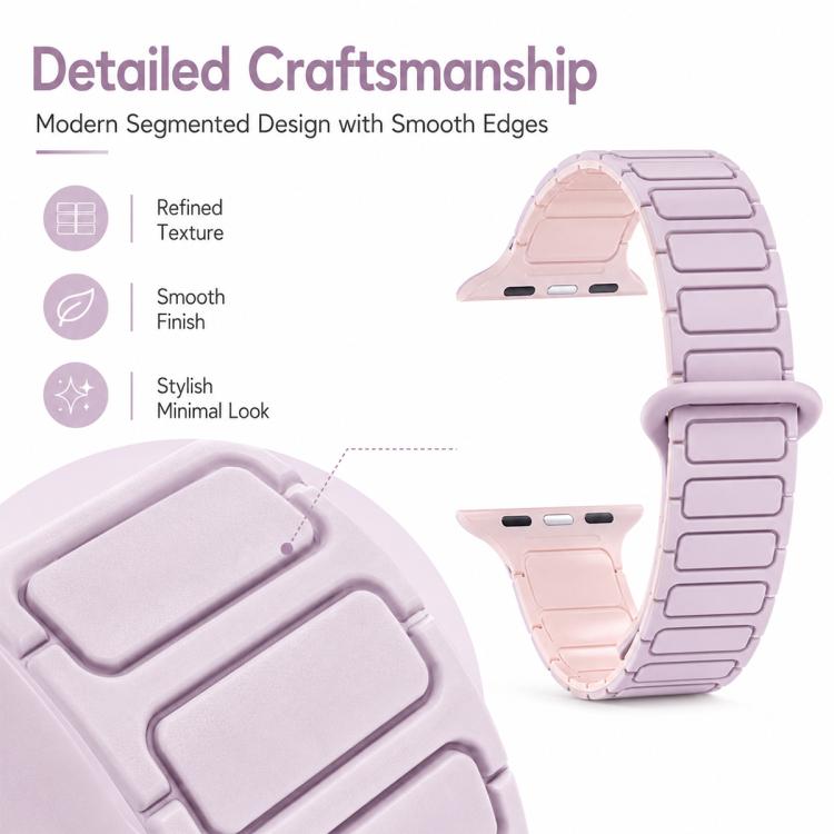 xDfind Three Beads Magnetic Silicone Watch Band, For Apple Watch 42 / 44 / 45 / 46 / 49mm