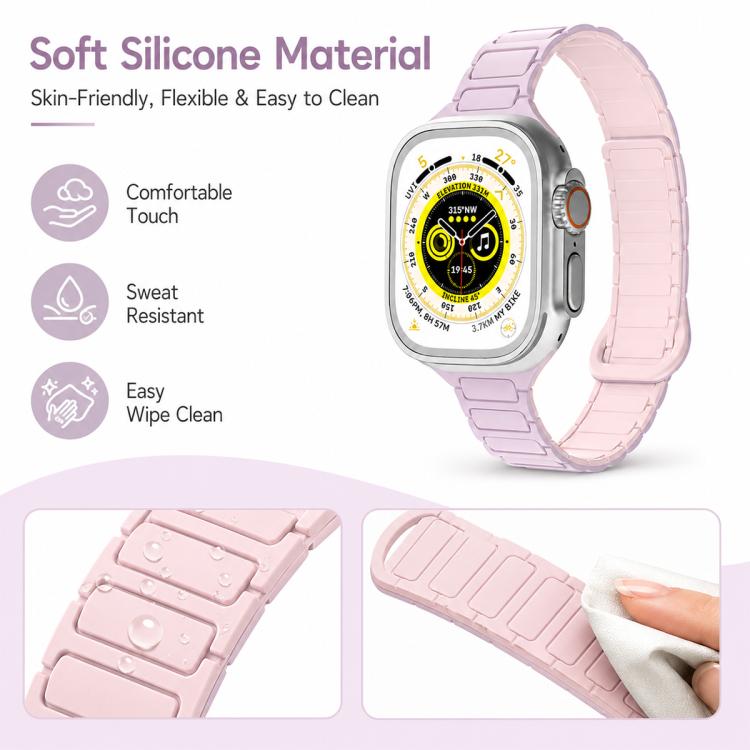 xDfind Three Beads Magnetic Silicone Watch Band, For Apple Watch 38 / 40 / 41 / S11 42mm