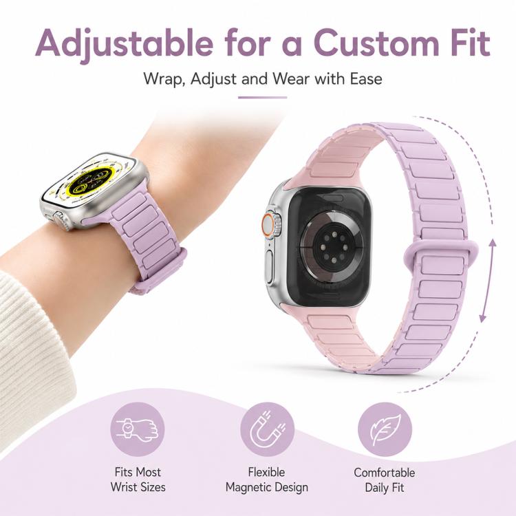 xDfind Three Beads Magnetic Silicone Watch Band, For Apple Watch 42 / 44 / 45 / 46 / 49mm