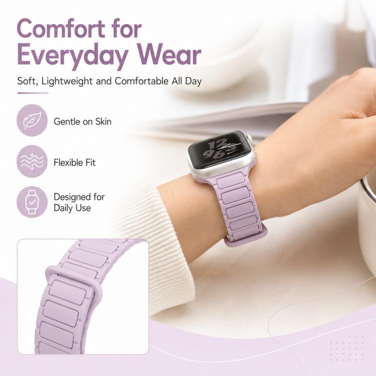 xDfind Three Beads Magnetic Silicone Watch Band, For Apple Watch 42 / 44 / 45 / 46 / 49mm