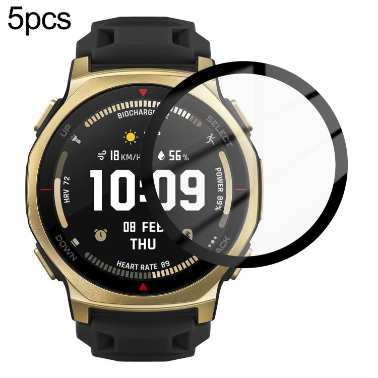 5pcs / Pack PMMA Composite Soft Screen Protector Film With Retail Color Box, For Amazfit Balance 3, For Amazfit Bip Max, For Amazfit Active Max, For Amazfit T-Rex 3 Pro 44mm, For Amazfit T-Rex 3 Pro 48mm