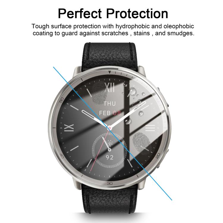 5pcs / Pack Curved-edge HD Tempered Glass Screen Protector Film With Retail Color Box, For Amazfit Active 2, For Amazfit Balance