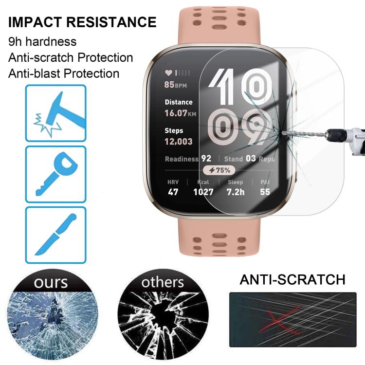 5pcs / Pack Curved-edge HD Tempered Glass Screen Protector Film With Retail Color Box, For Amazfit Bip 6, For Amazfit Active 2, For Amazfit Balance
