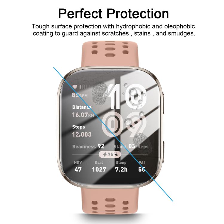 5pcs / Pack Curved-edge HD Tempered Glass Screen Protector Film With Retail Color Box, For Amazfit Bip 6, For Amazfit Active 2, For Amazfit Balance