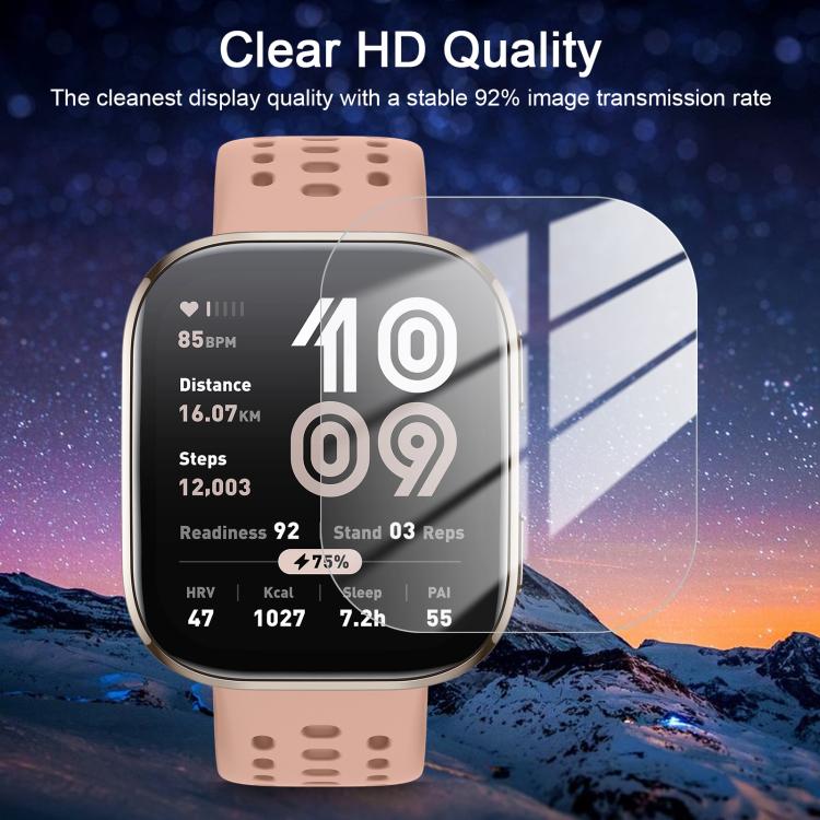5pcs / Pack Curved-edge HD Tempered Glass Screen Protector Film With Retail Color Box, For Amazfit Bip 6, For Amazfit Active 2, For Amazfit Balance