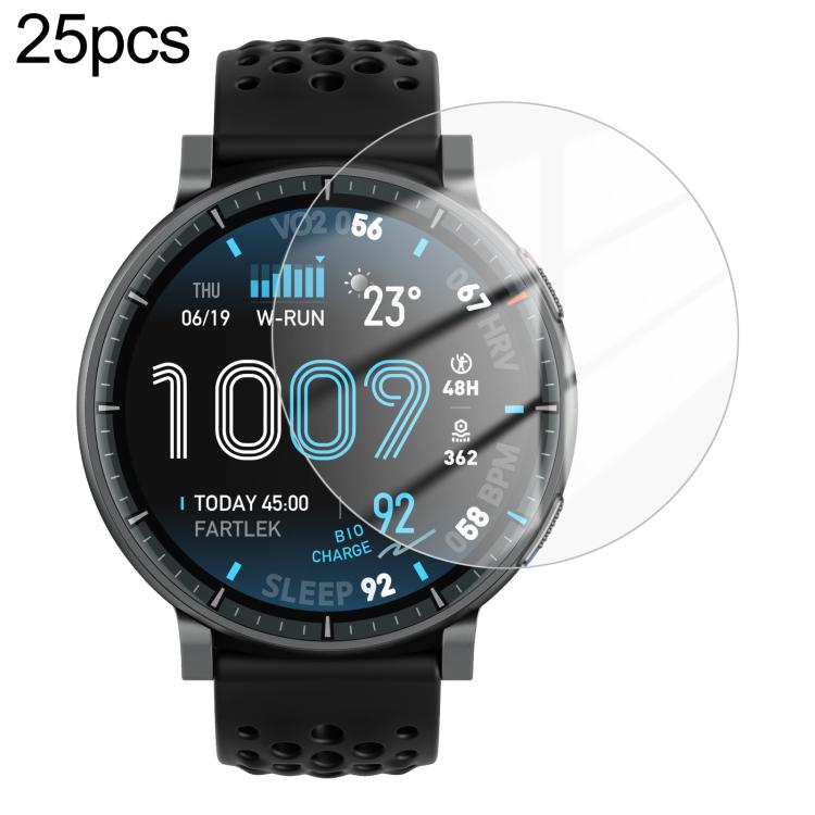 25pcs / Pack Curved-edge HD Tempered Glass Screen Protector Film Bulk Pack - No Retail Box, For Amazfit Balance 3, For Amazfit Bip Max, For Amazfit Active Max, For Amazfit T-Rex 3 Pro 44mm, For Amazfit T-Rex 3 Pro 48mm