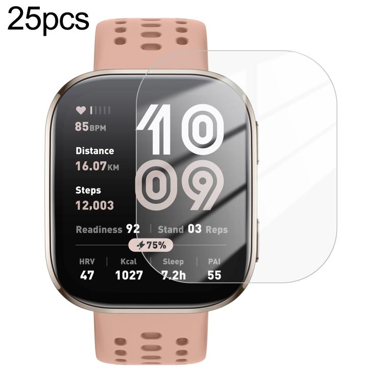 25pcs / Pack Curved-edge HD Tempered Glass Screen Protector Film Bulk Pack - No Retail Box, For Amazfit Bip 6, For Amazfit Active 2, For Amazfit Balance