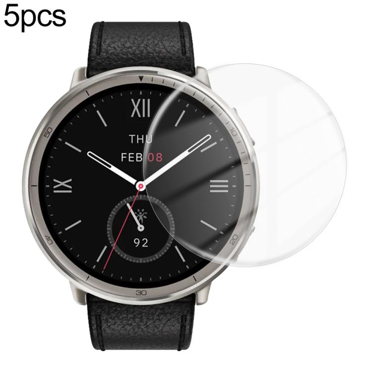 5pcs / Pack HD Soft Hydrogel Screen Protector Film With Retail Color Box, For Amazfit Bip 6, For Amazfit Active 2, For Amazfit Balance