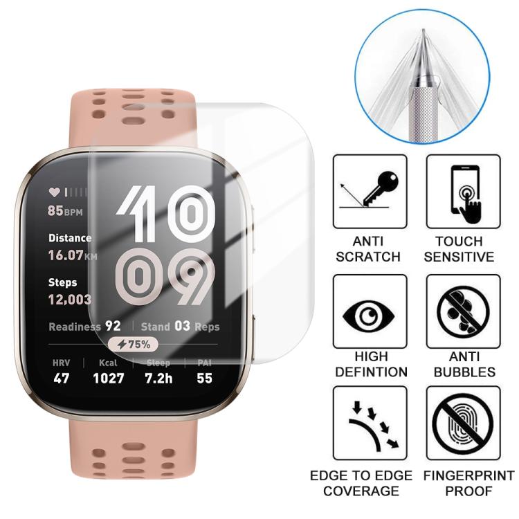 5pcs / Pack HD Soft Hydrogel Screen Protector Film With Retail Color Box, For Amazfit Bip 6, For Amazfit Active 2, For Amazfit Balance